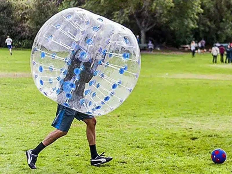 Inflatable bubble soccer ball for fun outdoor activities and games. Durable and great for parties or events. Buy online in Canada today!