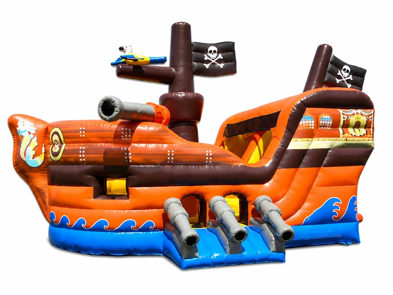 E103212 Inflatable Pirate Ship Slide Combo - Image 1