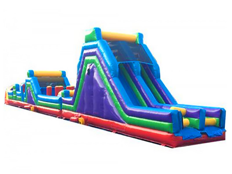 E105206 85ft Rainbow Rock Climb Slide Obstacle Course - Image 1